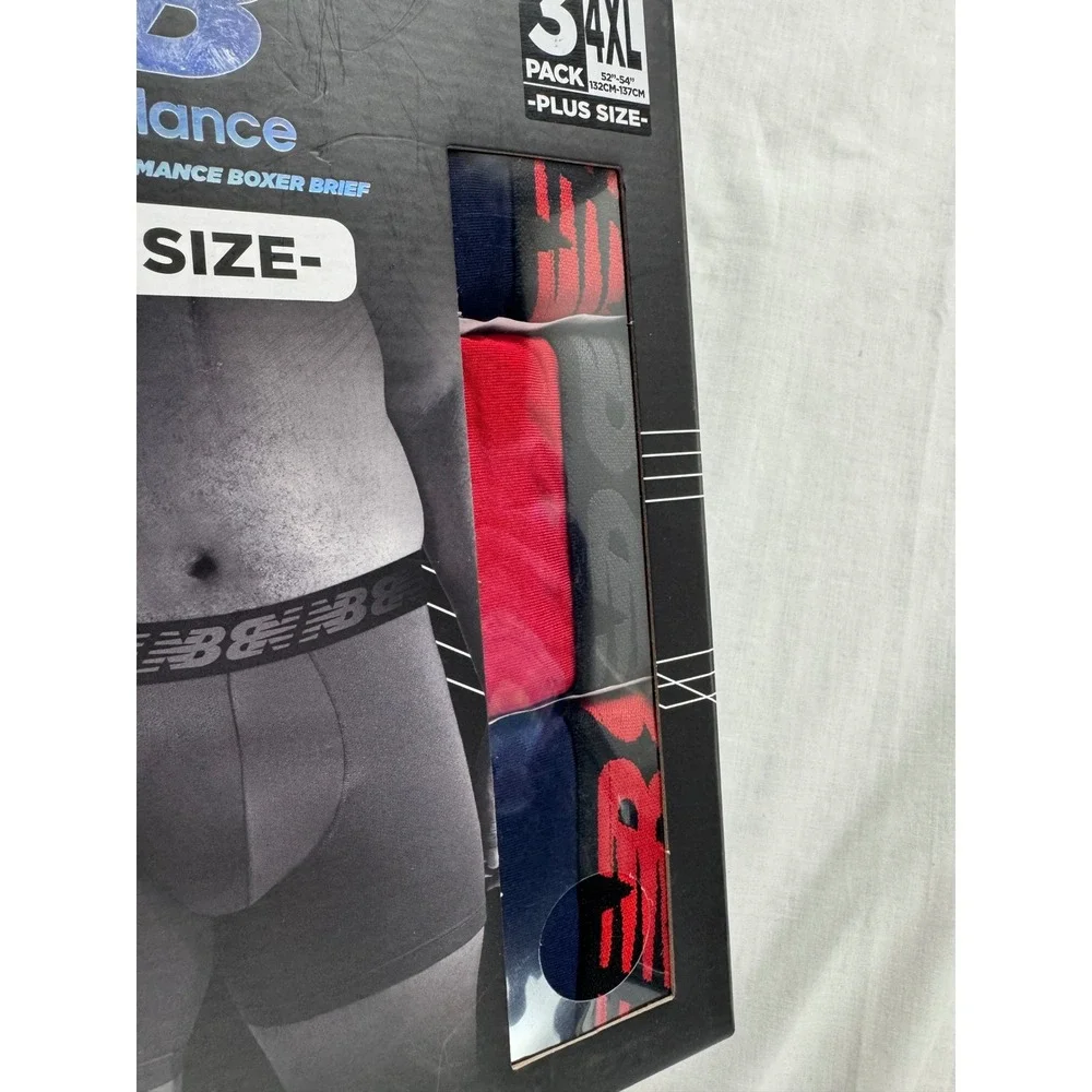 New Balance Mens 3 Pack Premium Performance Boxer Briefs 4XL‎ Plus